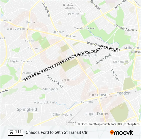 111 Bus Line Map