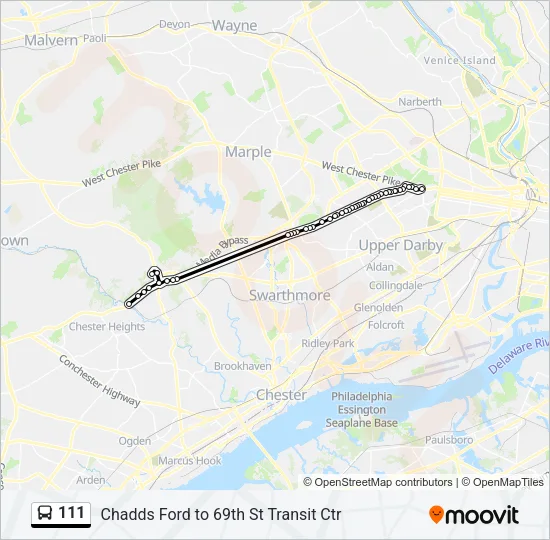 111 Bus Line Map
