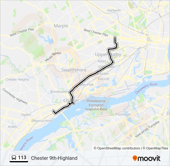 113 Bus Line Map