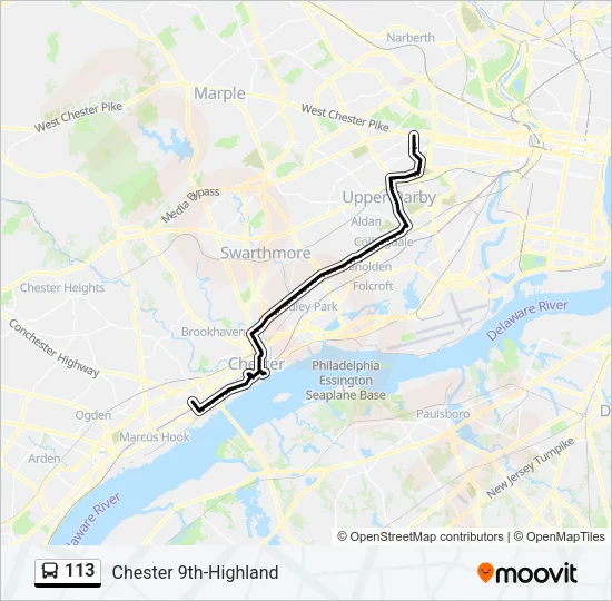113 Bus Line Map