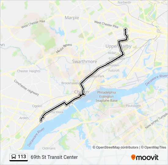 113 Bus Line Map
