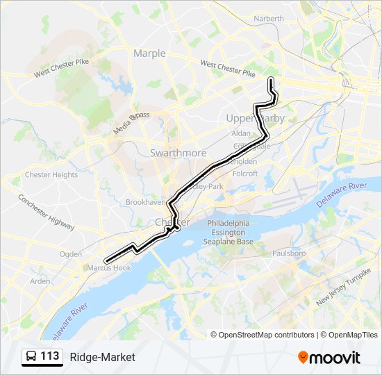 113 bus Line Map