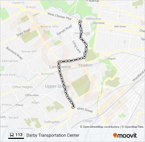 113 bus Line Map