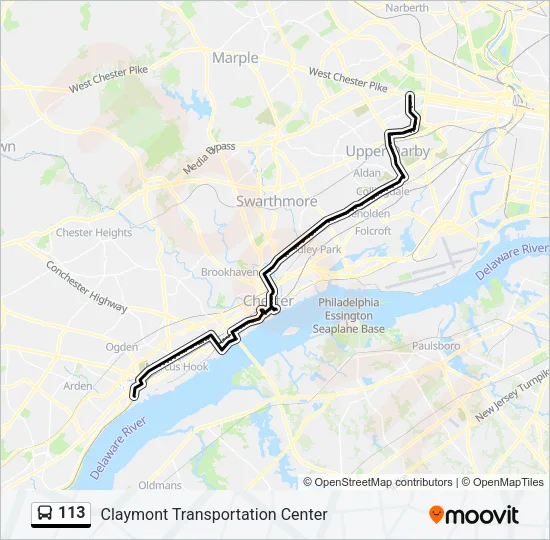 113 Bus Line Map