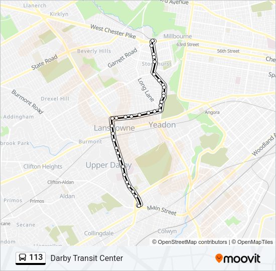 113 Bus Line Map