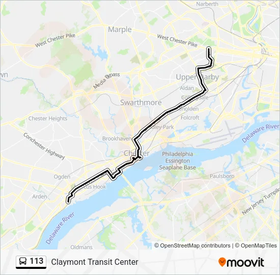 113 Bus Line Map