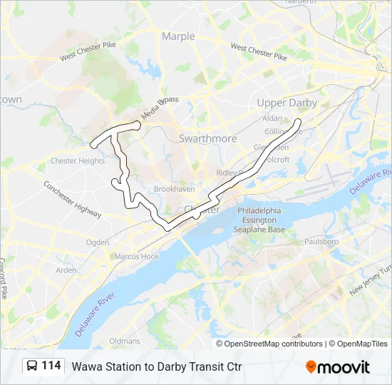 114 Bus Line Map