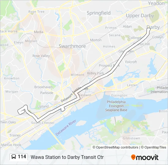 114 Bus Line Map