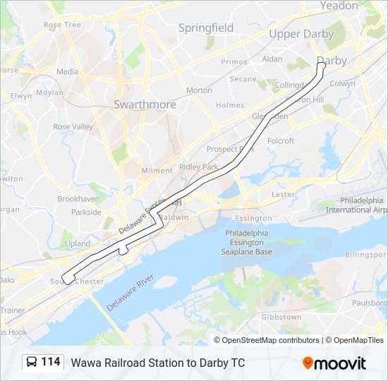 114 bus Line Map