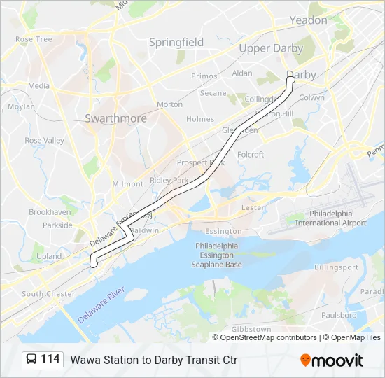 114 Bus Line Map