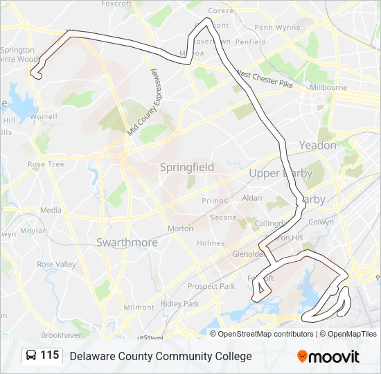 115 Bus Line Map