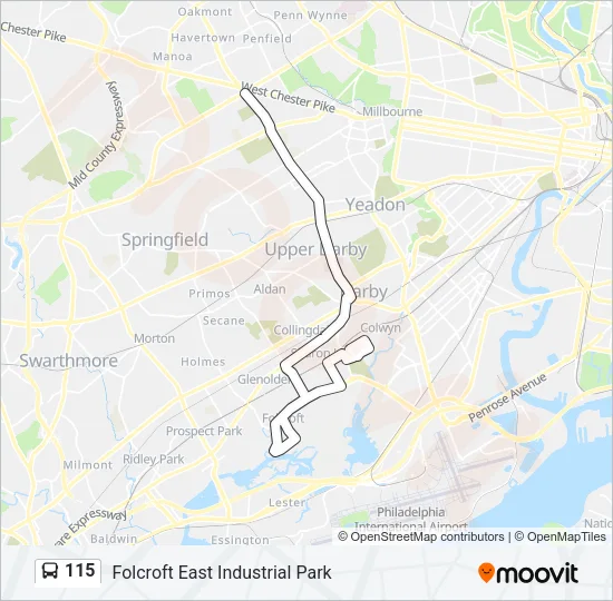 115 Bus Line Map