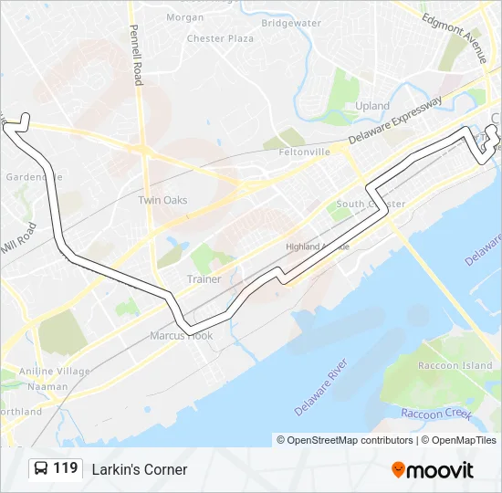 119 Bus Line Map