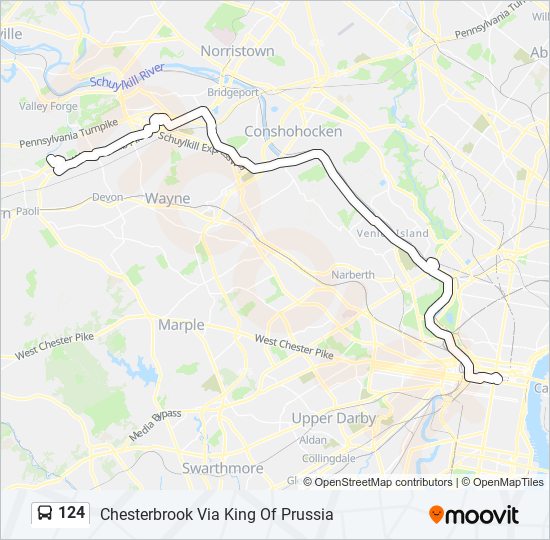 124 bus Line Map