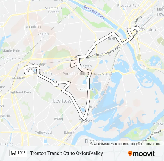 127 Bus Line Map