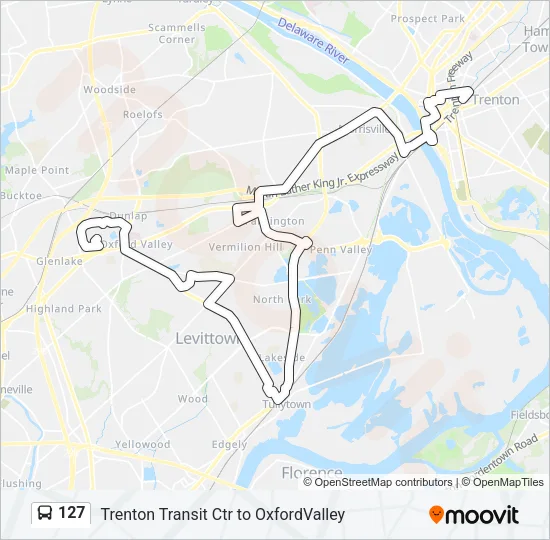 127 Bus Line Map