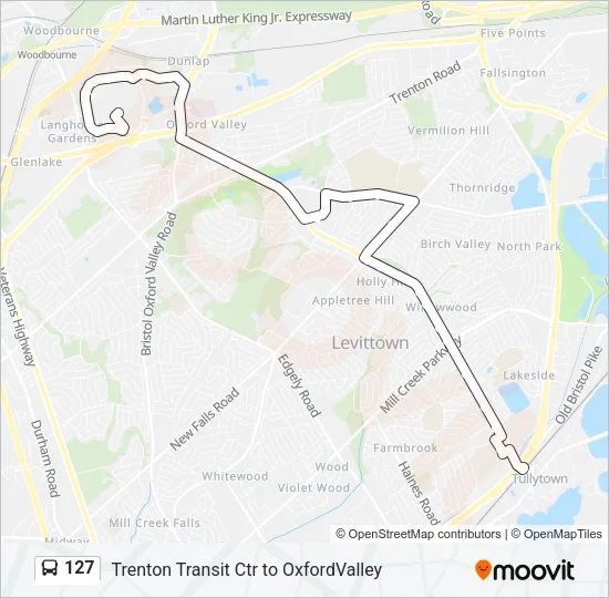 127 Bus Line Map