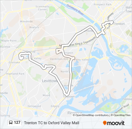 127 Route: Schedules, Stops & Maps - Trenton Transit Center (Updated)