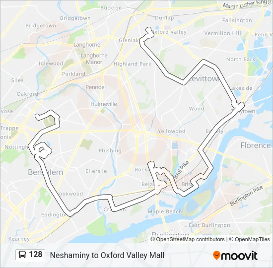 128 Bus Line Map