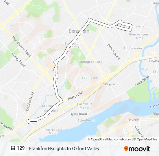 129 Bus Line Map