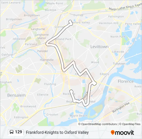 129 Bus Line Map