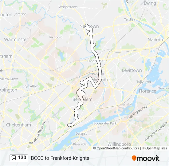130 Bus Line Map