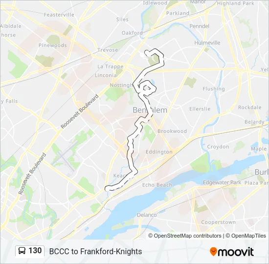 130 Bus Line Map