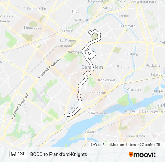 130 Bus Line Map