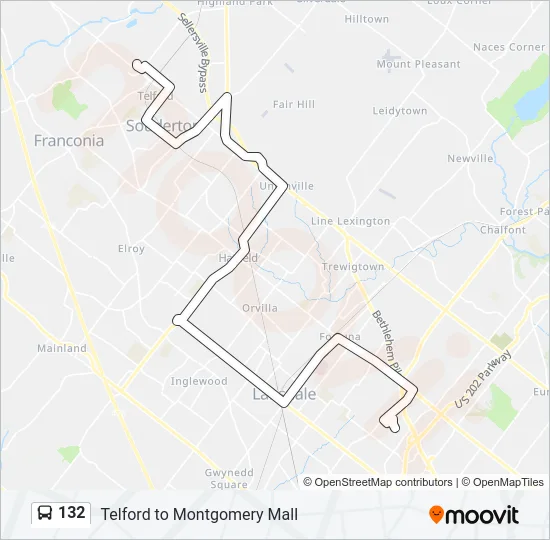 132 Bus Line Map