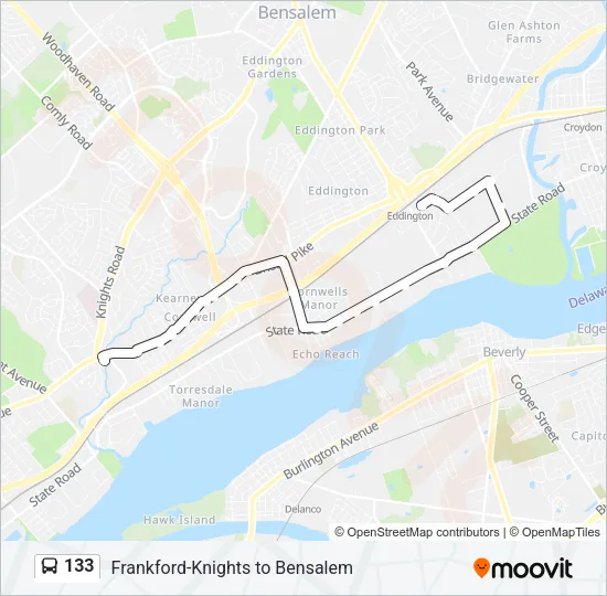 133 Bus Line Map