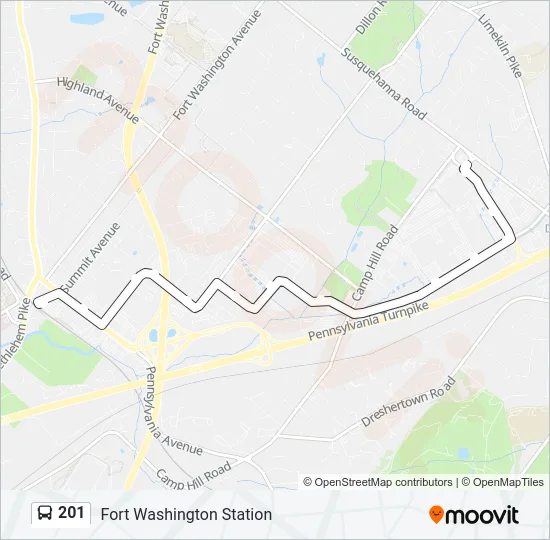 201 Bus Line Map
