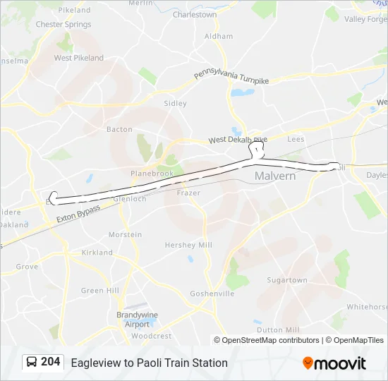 204 Bus Line Map