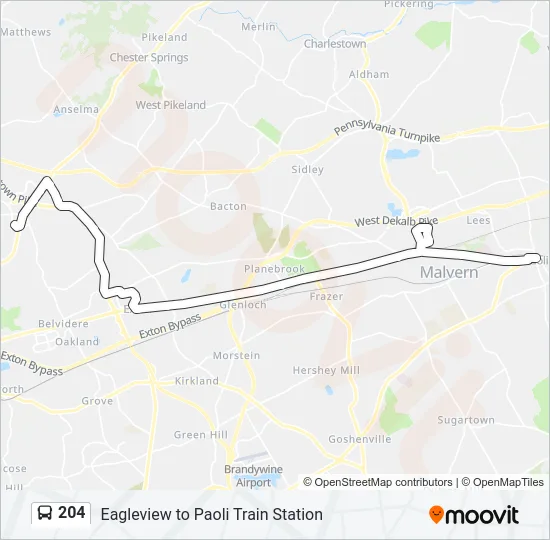 204 Bus Line Map
