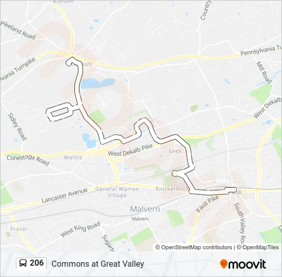 206 Bus Line Map