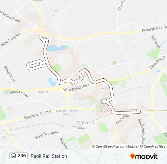 206 Bus Line Map