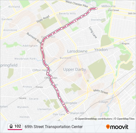 102 light rail Line Map