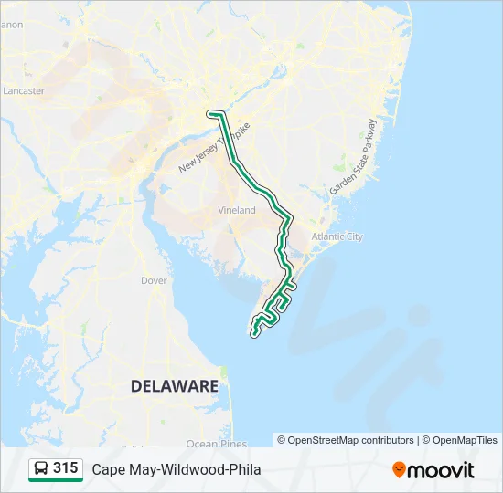 315 Bus Line Map