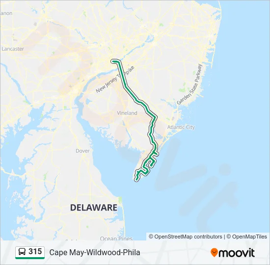315 Bus Line Map