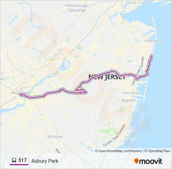 317 Bus Line Map