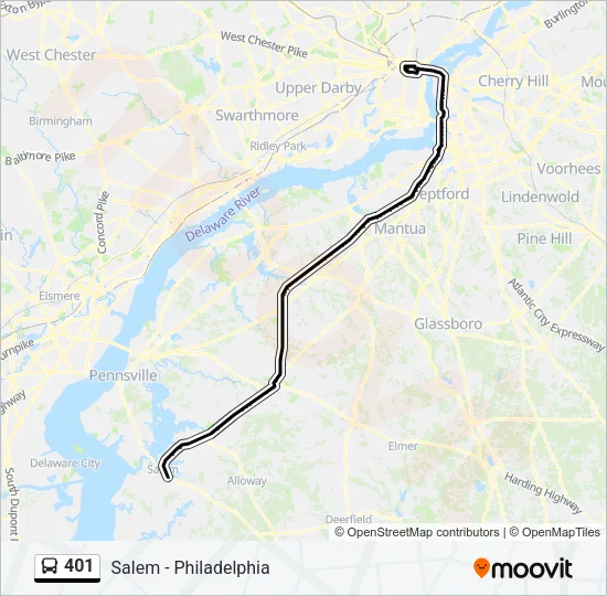 401 Bus Line Map