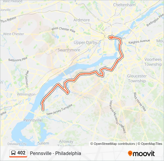Ruta 402: horarios, paradas y mapas - Phily Exp Via Brooklawn (Actualizado)