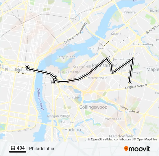 404 Bus Line Map