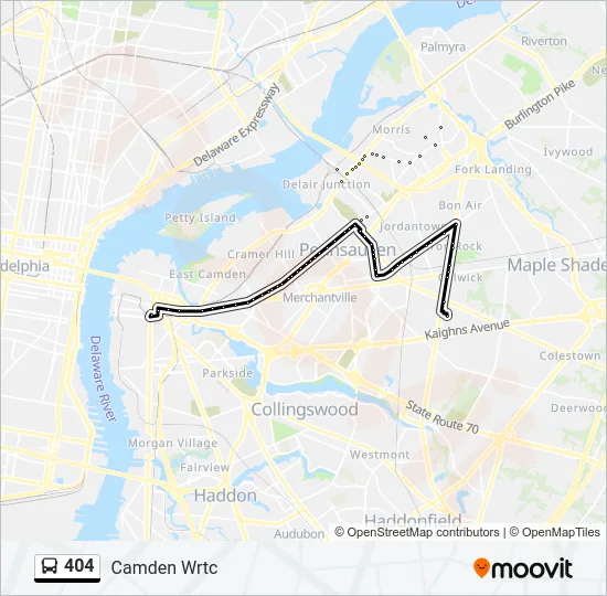 404 Bus Line Map