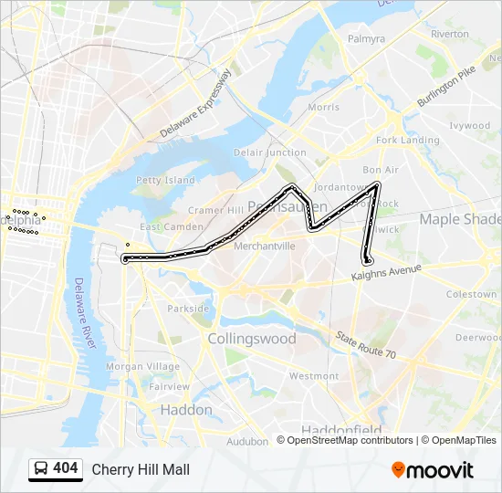 404 Bus Line Map