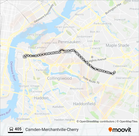 405 Bus Line Map