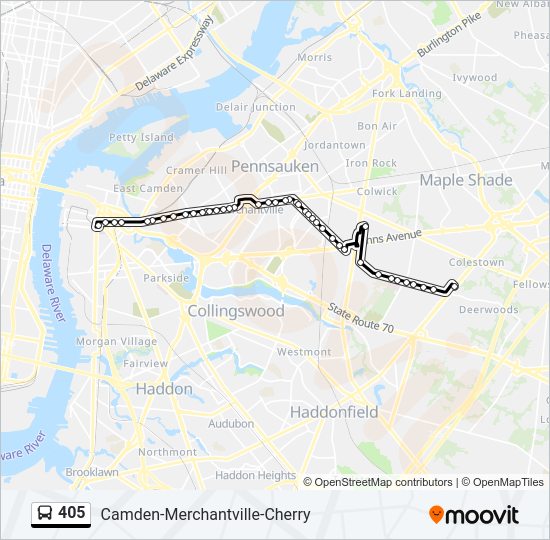 405 bus Line Map