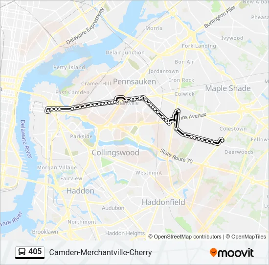 405 Bus Line Map