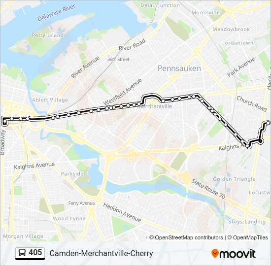 405 Bus Line Map