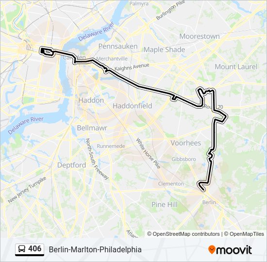 406 bus Line Map