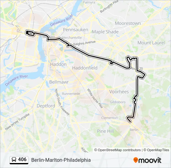 406 Bus Line Map